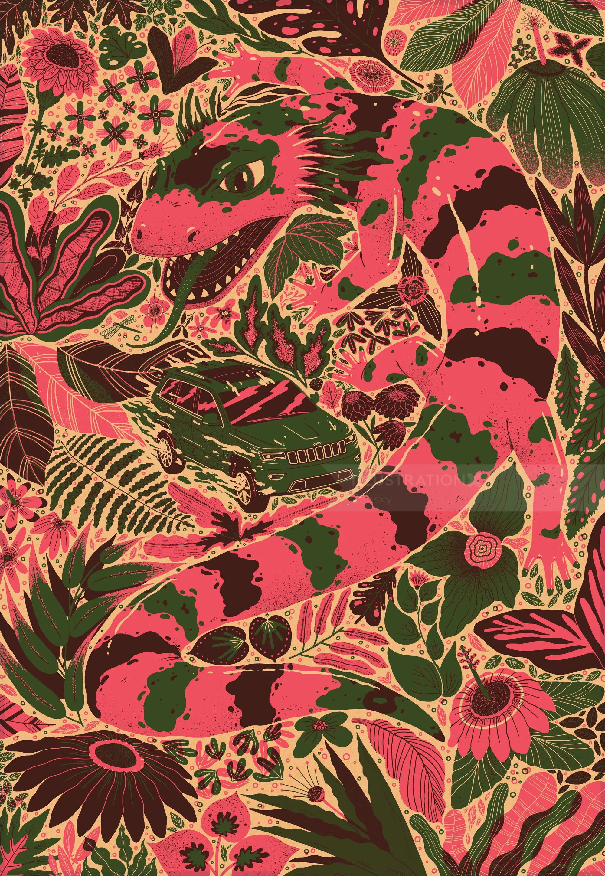 Illustrated Poster Design for Jeep’s 'Easter Eggs' Promo"