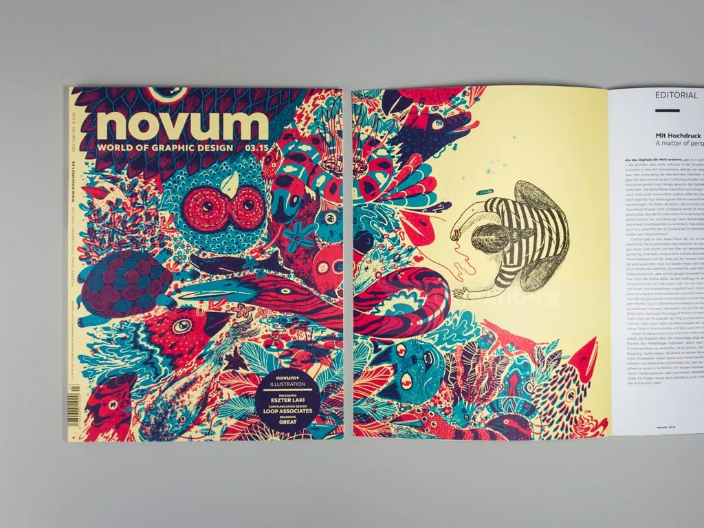 Novum magazine cover design by Zansky