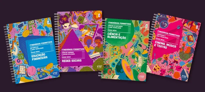 Colorful FTD textbook series covers on various subjects