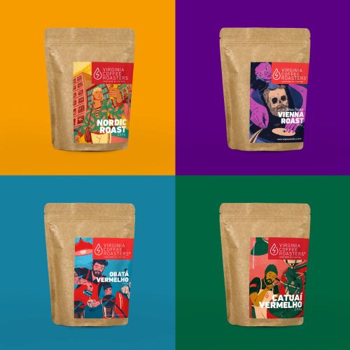Designed Coffee Packaging Labels for Virginia Coffee Roasters
