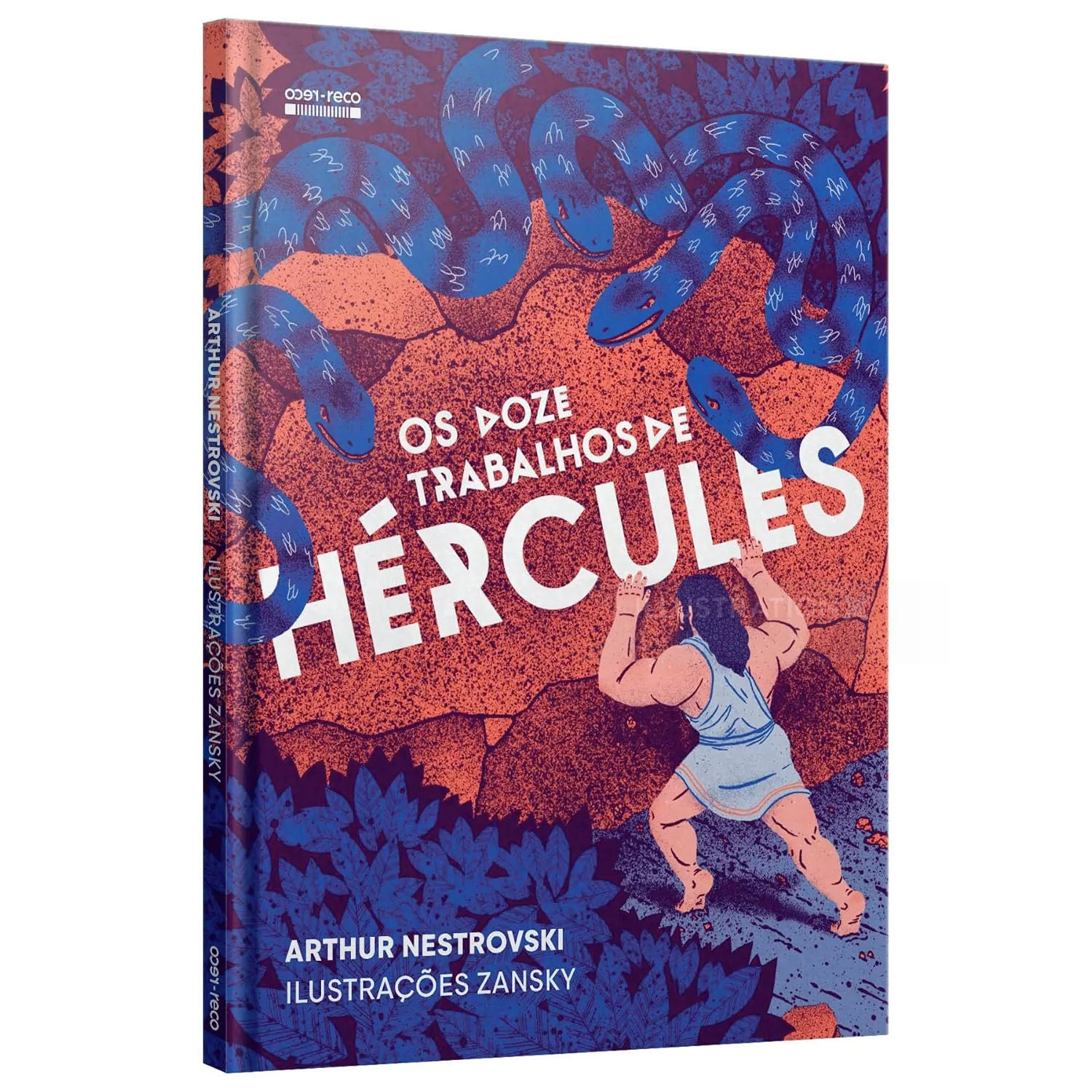 Book cover illustration of Hercules performing one of his labors by Zansky