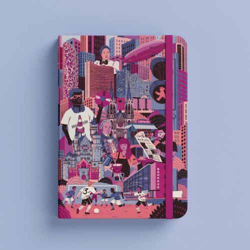 Detailed Moleskine cover illustration by Zansky for German Consulate Brazil