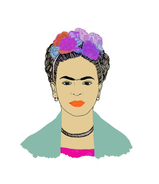 Representando a Frida Kahlo fue una pintora mexicana