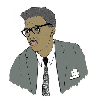 O retrato de Bayard Rustin é um líder afro-americano nos movimentos sociais