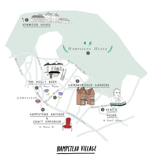 Hampstead Village map drawing