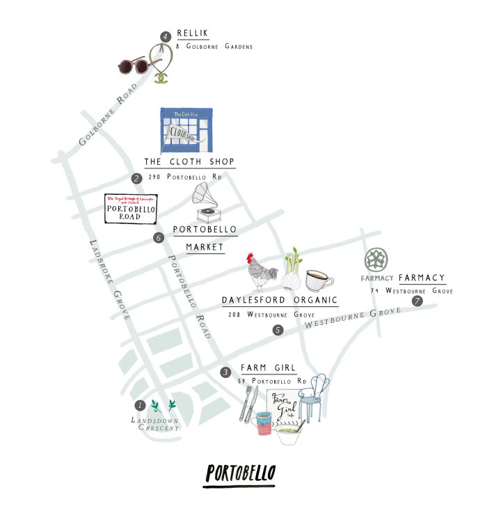 Desenho do mapa rodoviário de Portobello por Zoe More O&#39;Malley