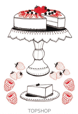草莓蛋糕食物插画