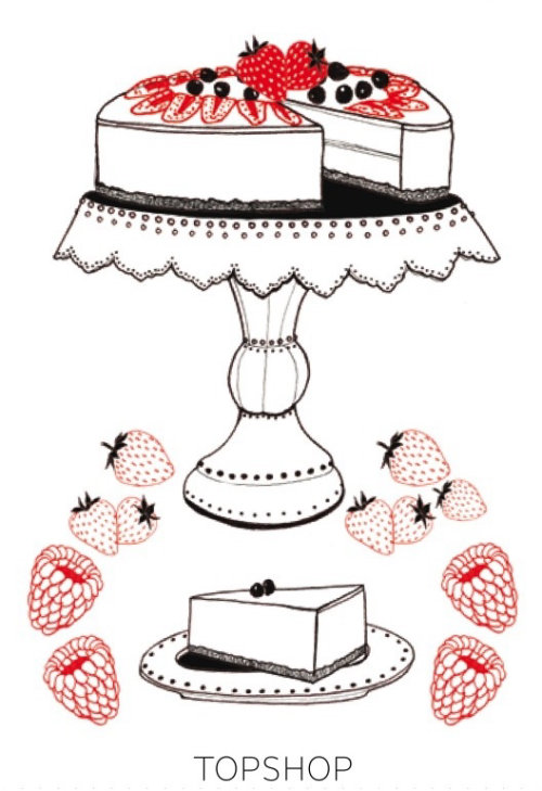 Strawberry cake food illustration