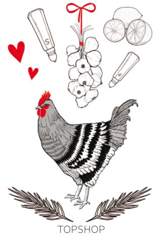 Illustration abstraite du poulet, de l&#39;orange et de l&#39;ail