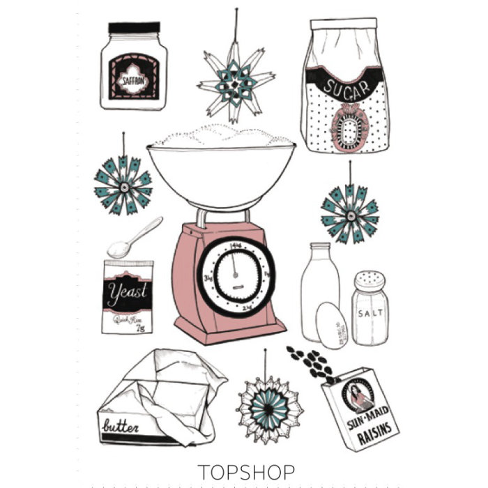 Illustration for TopShop cookery by Zoe more Oferrall
