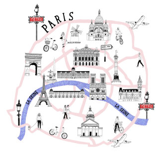 Carte de la ville de Paris