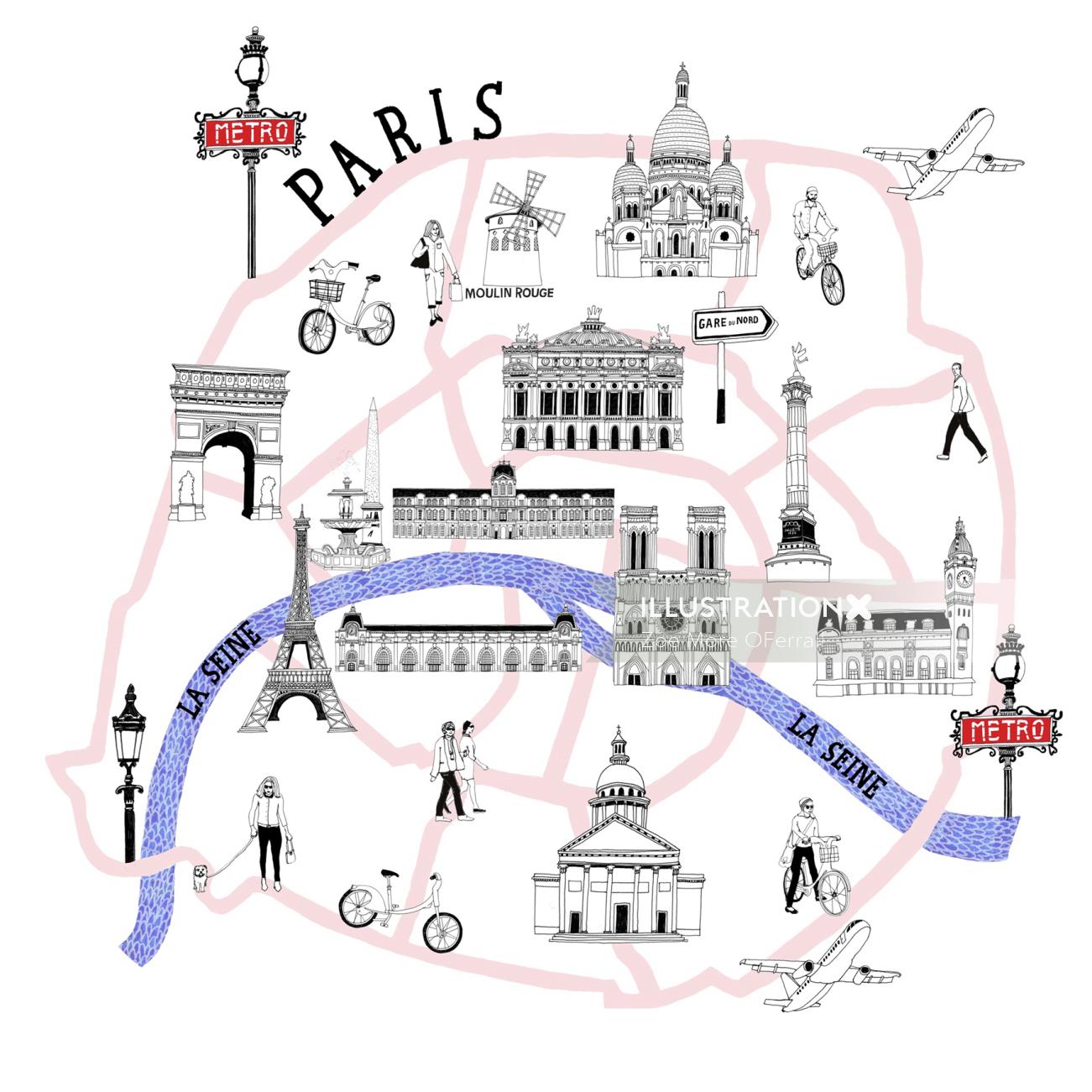 Paris City Map
