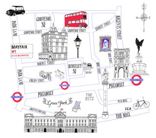 Mapa de calles de Mayfair
