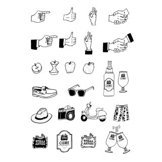 Ícones de símbolos de mão
