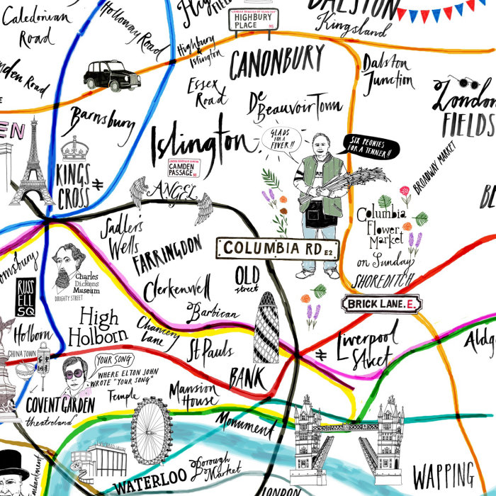 Mapa do entretenimento de Londres