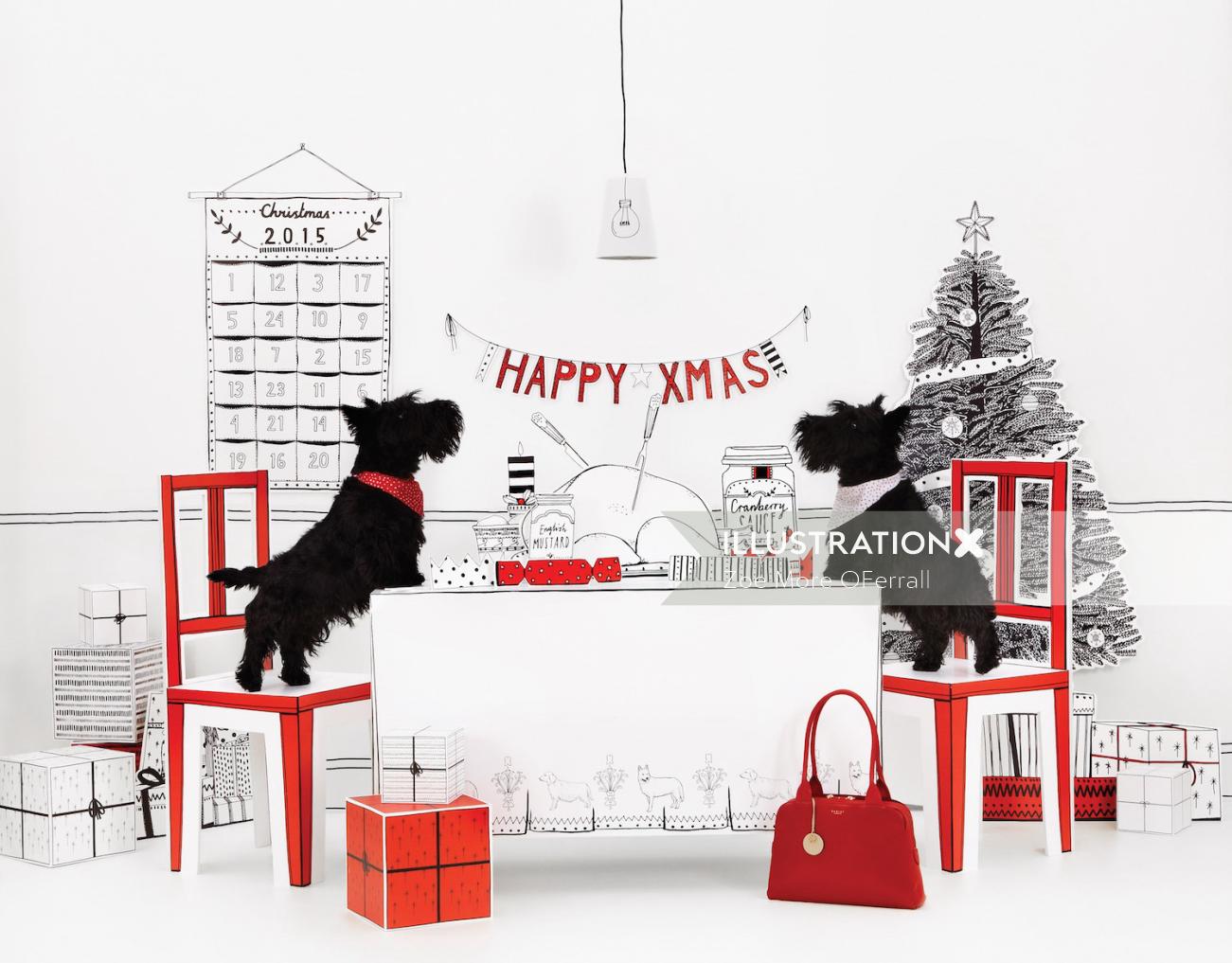 Animal Dogs celebrating Christmas