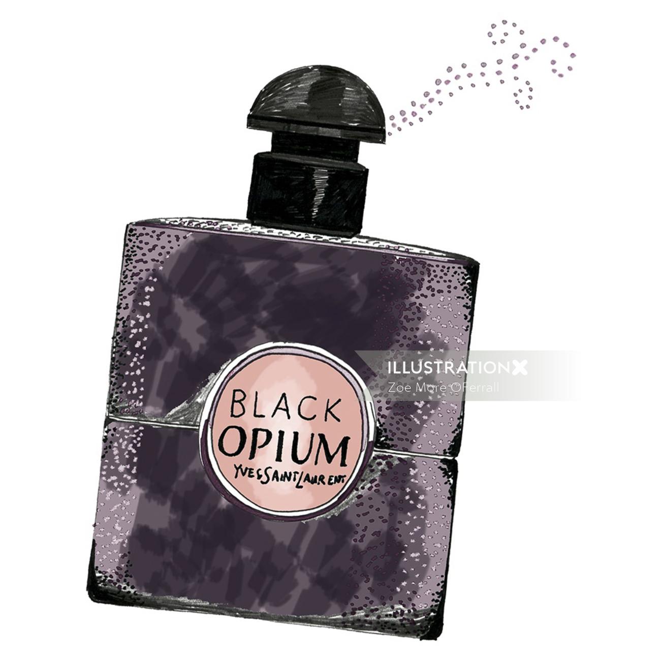 Black Opium perfume beauty illustration