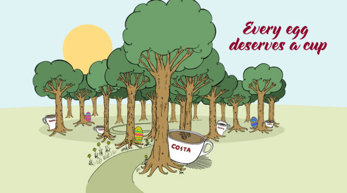 Cartaz publicitário do café Costa