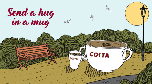 Costa coffee drink illustration