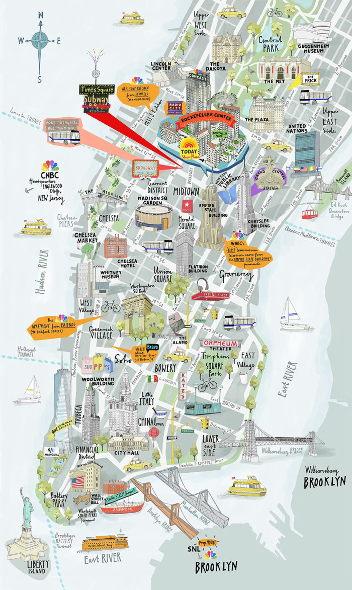 Illustration de la carte de la ville de Brooklyn à New York