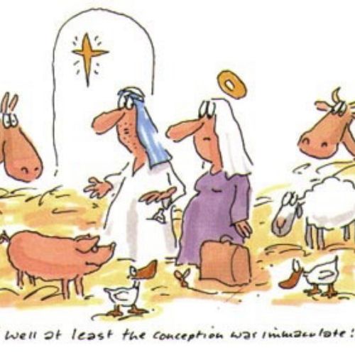 Comic illustration of a animal farm