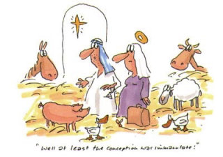 Ilustración cómica de una granja de animales.