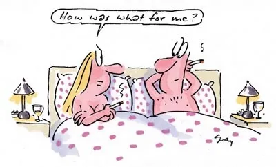 Cartoon naked couple illustration by Gray Jolliffe