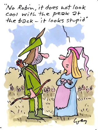 Robin hood with maid marion - Cartoon illustration by Gray Jolliffe