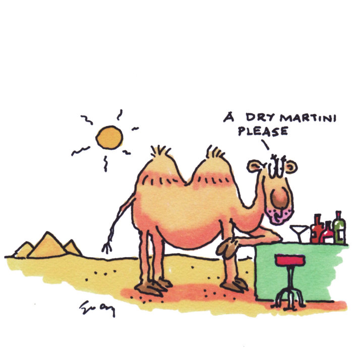 Camel martini illustration by Gray Jolliffe