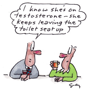 睾酮的卡通插图