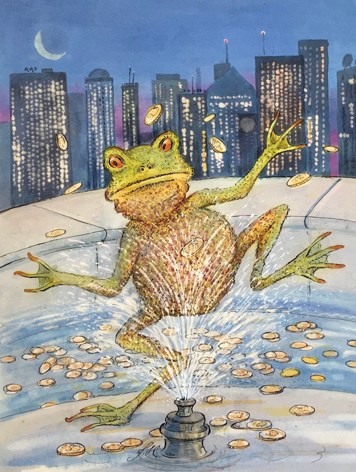 卡通 &amp; 幽默的青蛙动物插图