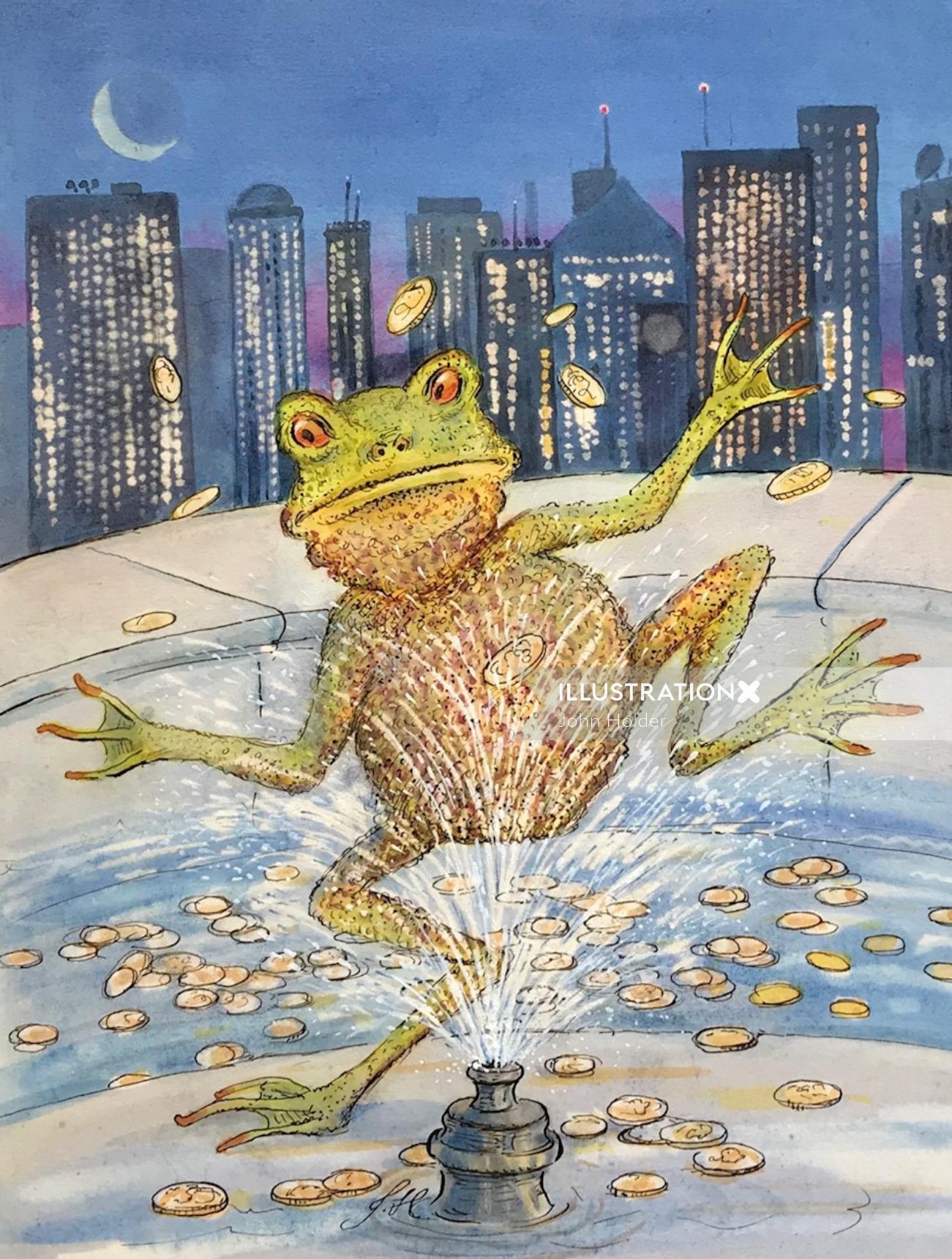 Cartoon & Humour Animal illustration of frog