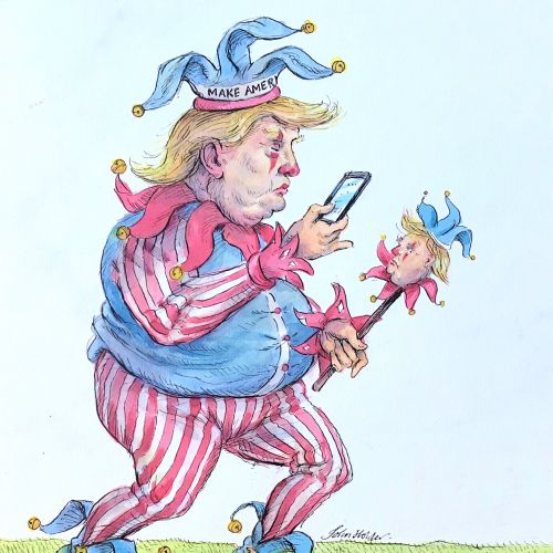 Cartoon & Humour clown with mobile