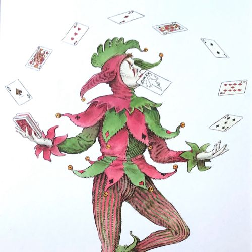 Cartoon & Humour joker with cards