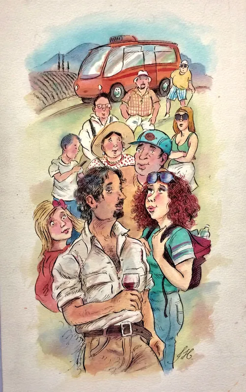 Cartoon & Humour people in que