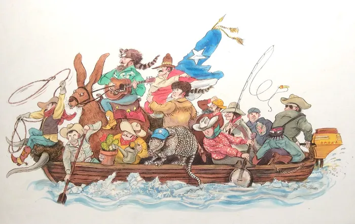 Cartoon & Humour people on boat