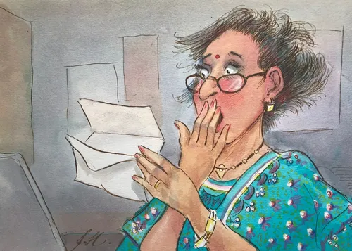Cartoon & Humour surprised woman