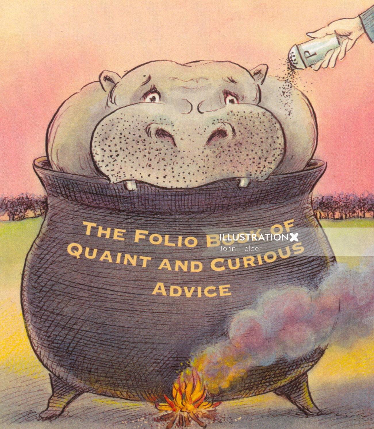 Ilustração para o livro de fólio de conselhos curiosos e curiosos