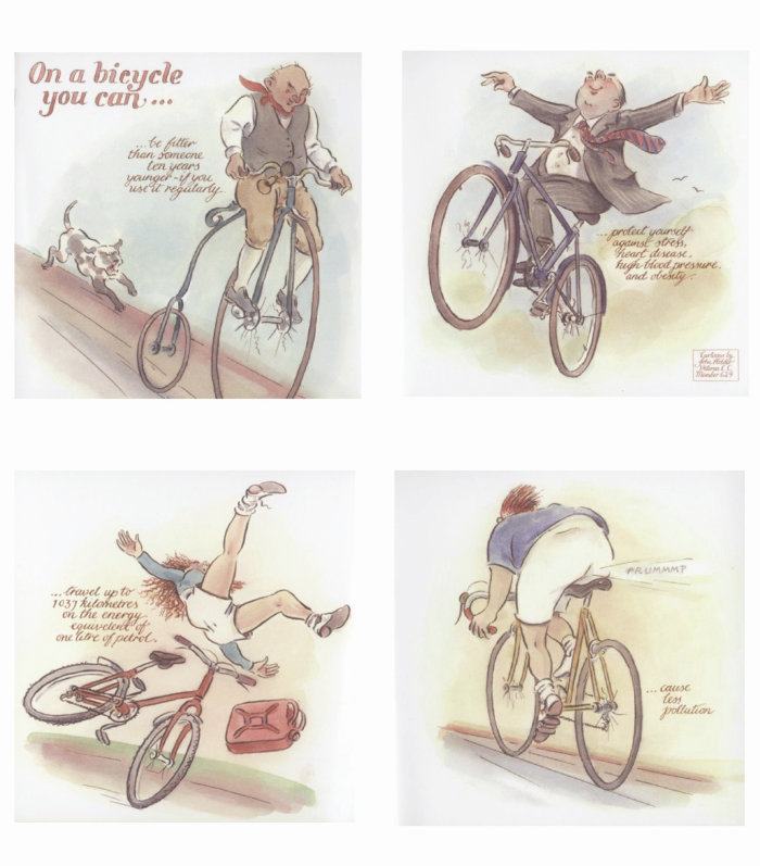 人在自行车上的故事板插图