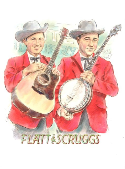 两位音乐家与吉他的插图