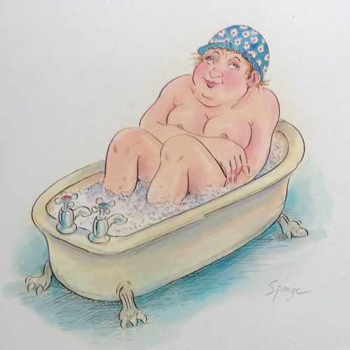 Cartoon & Humour woman in bath tub