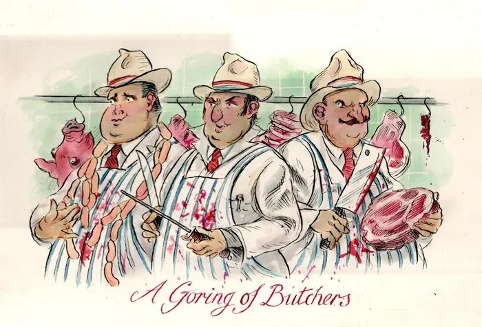 Watercolor drawing of A Goring of Butchers