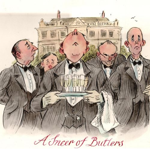 Paper art of A Sneer of Butlers