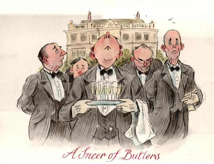 Cartoon & Humour Paper art of A Sneer of Butlers