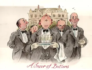 Cartoon & Humour Paper art of A Sneer of Butlers