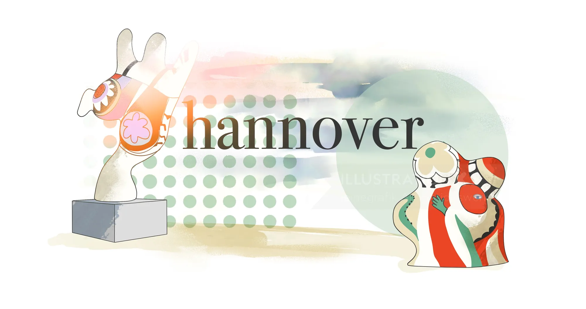 Abstract Hannover logo with colorful figures by leinegrafik Animationswerk