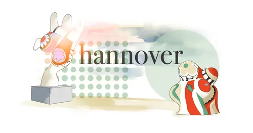 Abstract Hannover logo with colorful figures by leinegrafik Animationswerk