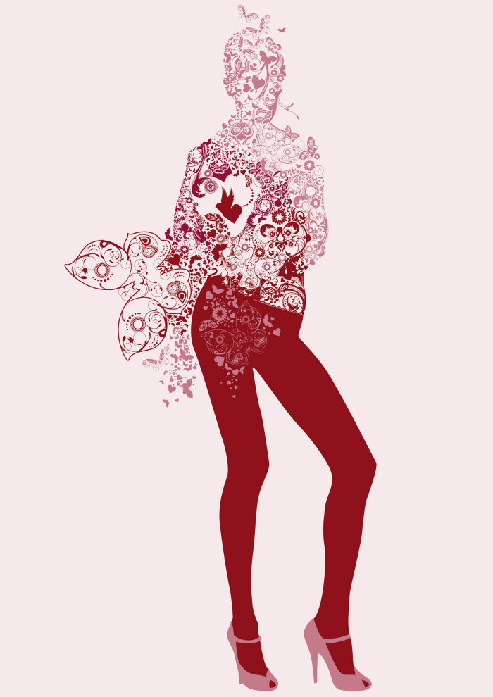 Fashion model with floral dress