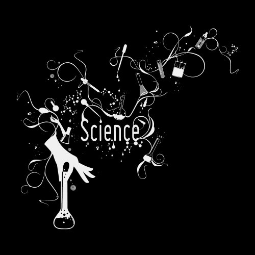 Black and white lettering science