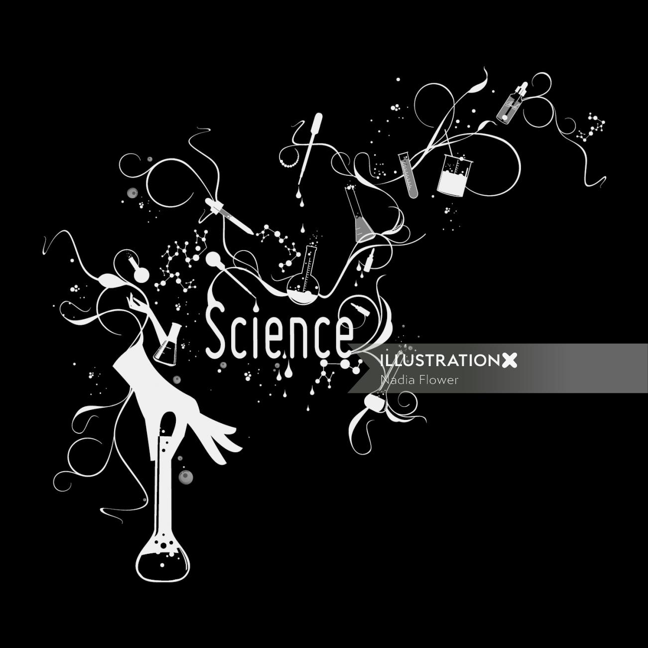Black and white lettering science